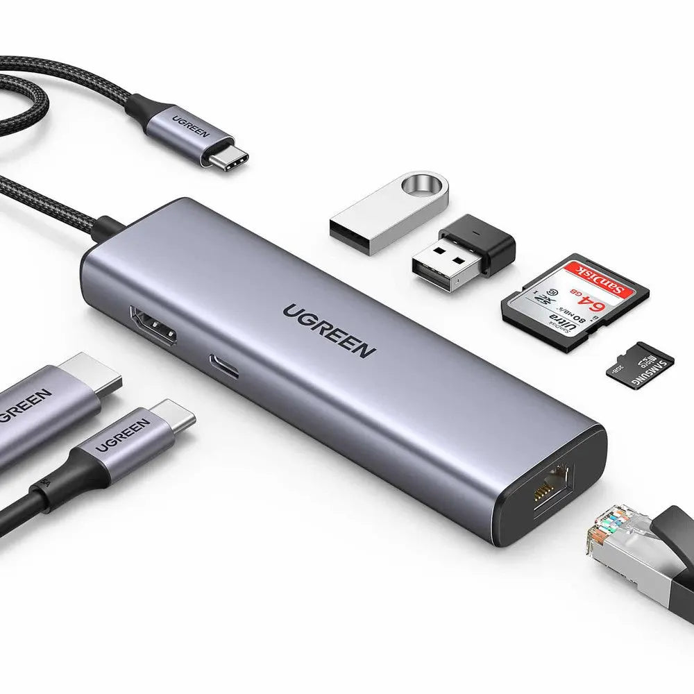 Ugreen USB-C Hub 7 en 1 avec HDMI 4K 60 Hz — Connecto.ma